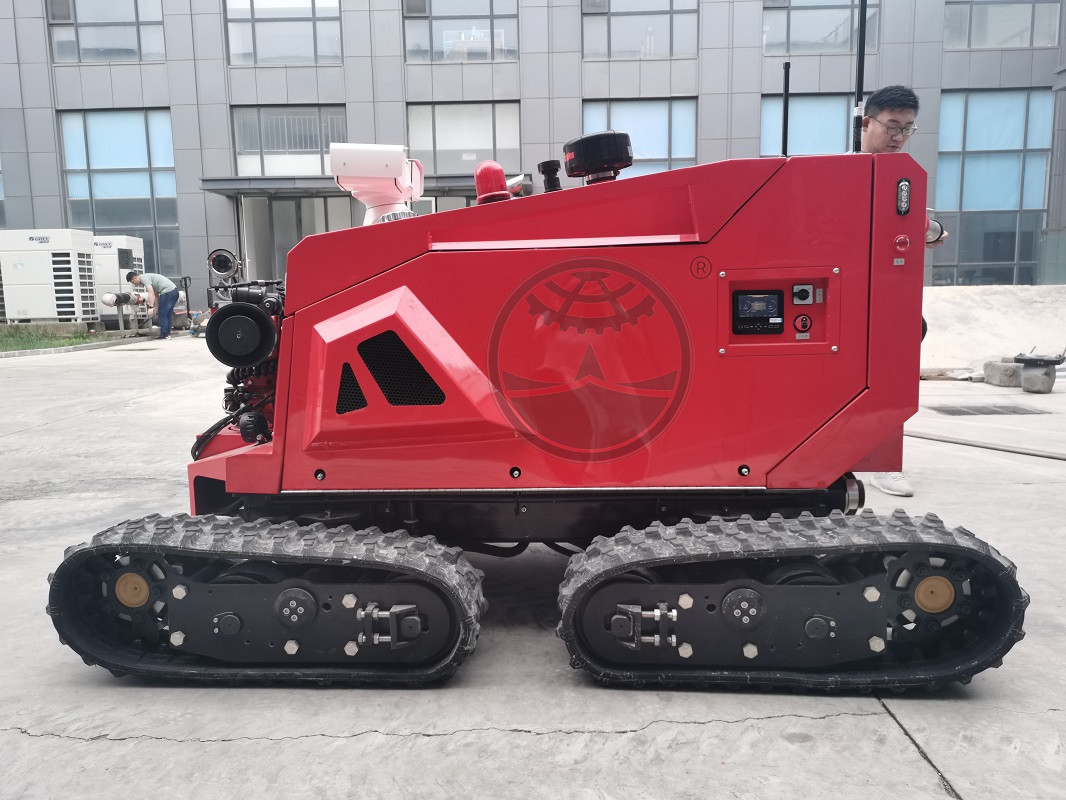 جهاز التحكم عن بعد UGV مع كاشف الغاز مدفع روبوت مكافحة الحرائق